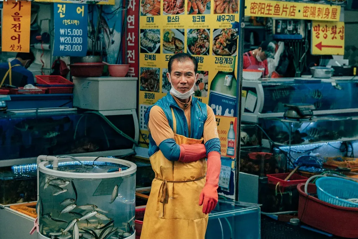 Vendor at a Busan market
